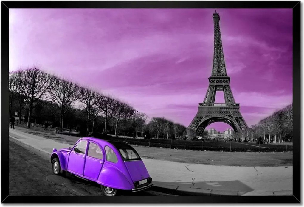 Poszter keretben 60x40 Lila Citroen