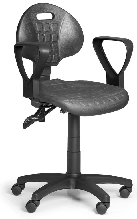 PUR munkaszék - aszinkron mechanizmus, univerzális kerekek, fekete