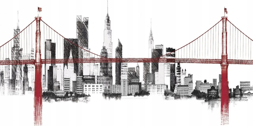 Fotótapéta flizelin város épületek hidak Városkép Ragasztó Ajándék