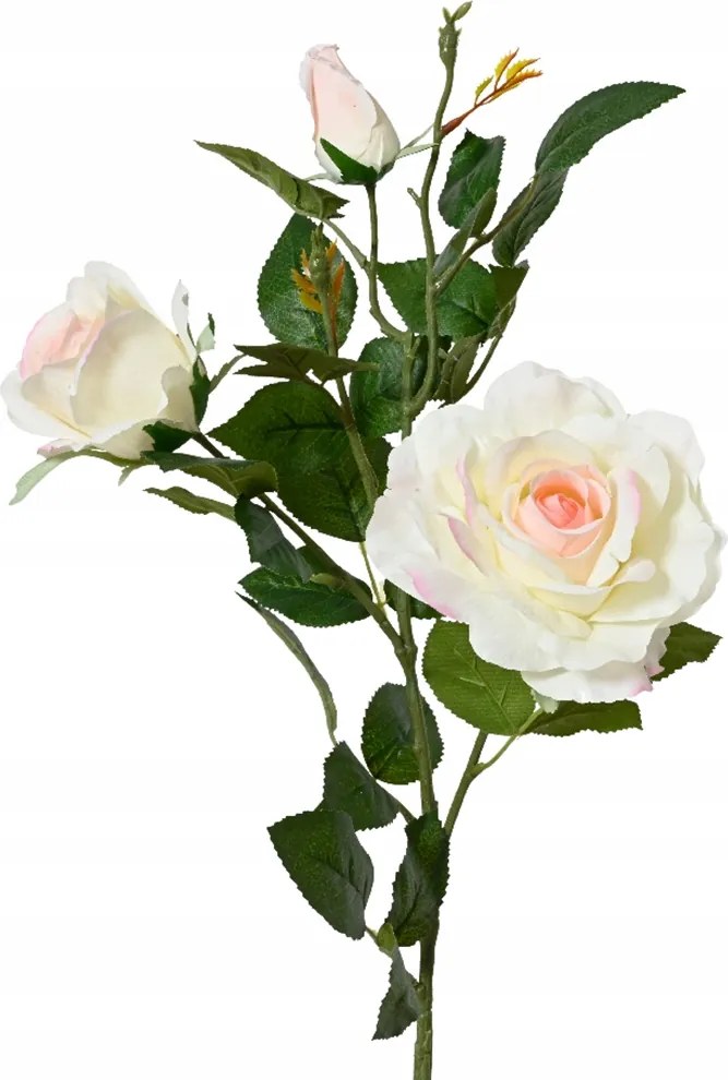 Mesterséges virág Rózsa a száron Ekri 3 fej dekoratív nád 77cm