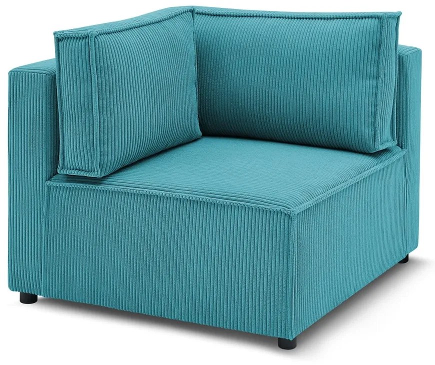 Kék kordbársony kanapé modul (variálható) Nihad modular – Bobochic Paris