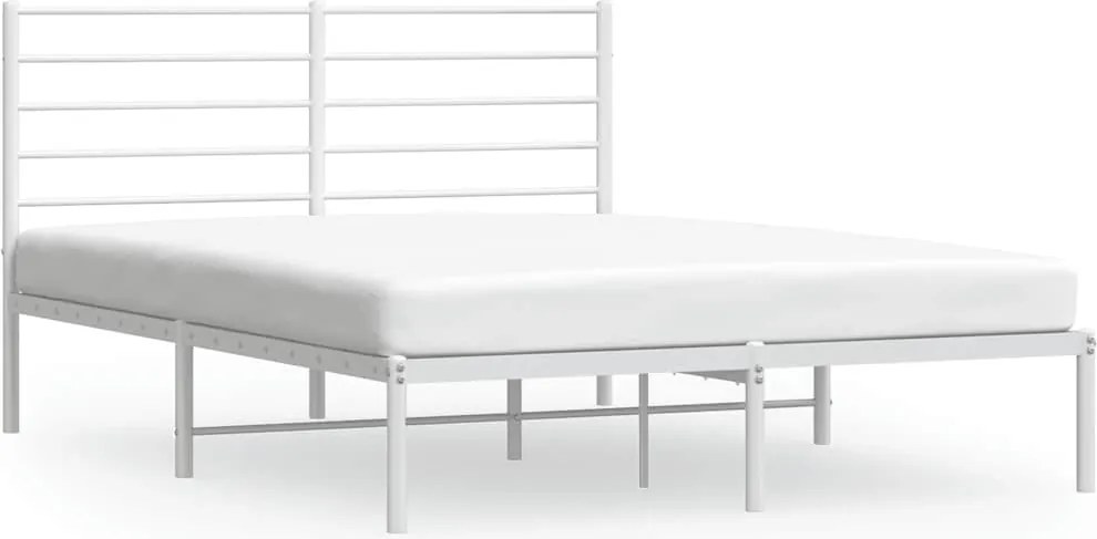 vidaXL fehér fém ágykeret fejtámlával 120 x 200 cm