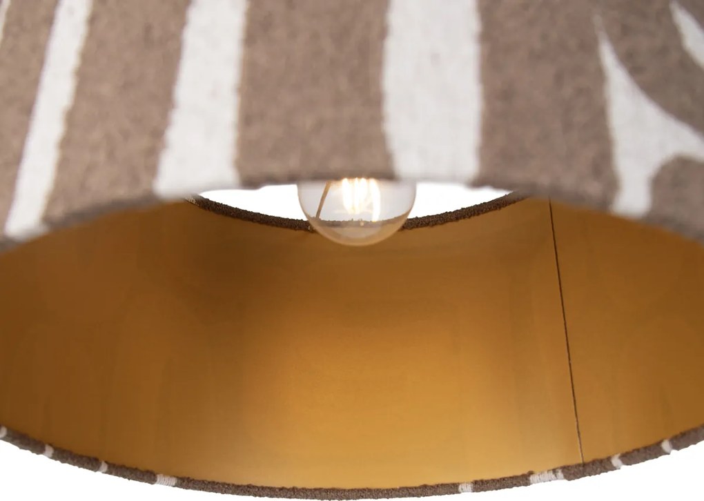 Fekete függőlámpa barna bézs árnyalattal 35 cm 3-lámpás - Cava