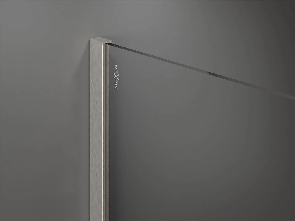 Mexen Kioto, 2 falas Walk-In zuhany paraván 160 x 95 cm, 8 mm átlátszó üveg, csiszolt acél profil, 800-160-202-97-00-095