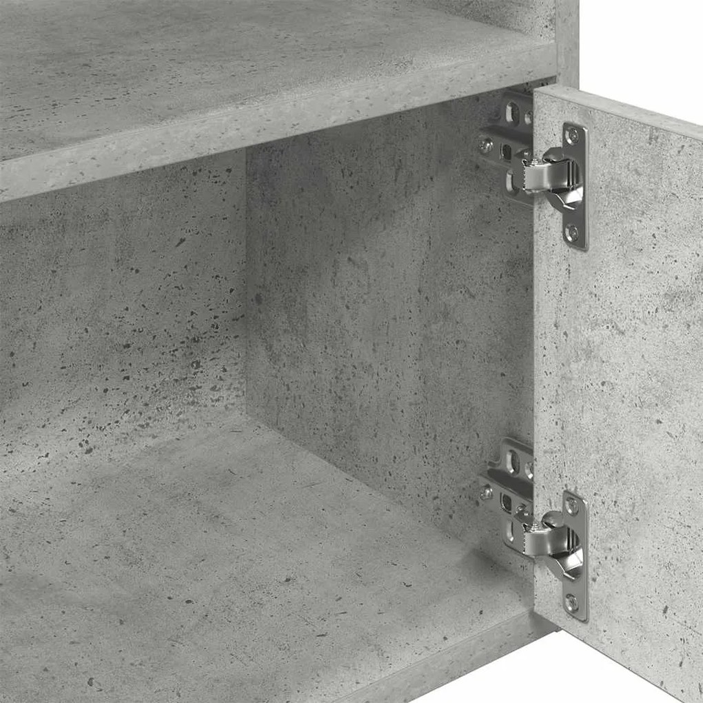 betonszürke szerelt fa könyvespolc 31x24x127 cm
