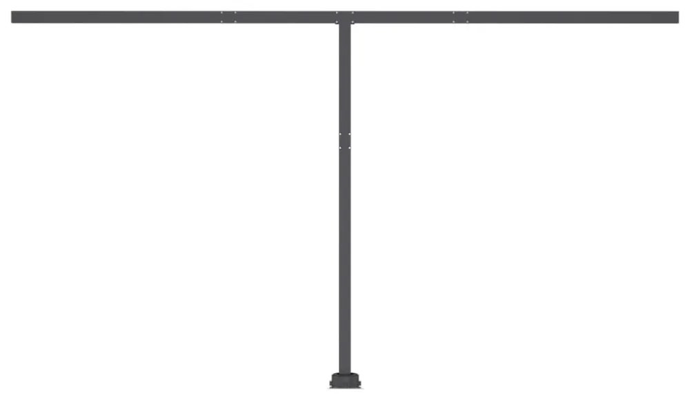 sárga-fehér szélérzékelős és LED-es napellenző 450x350 cm