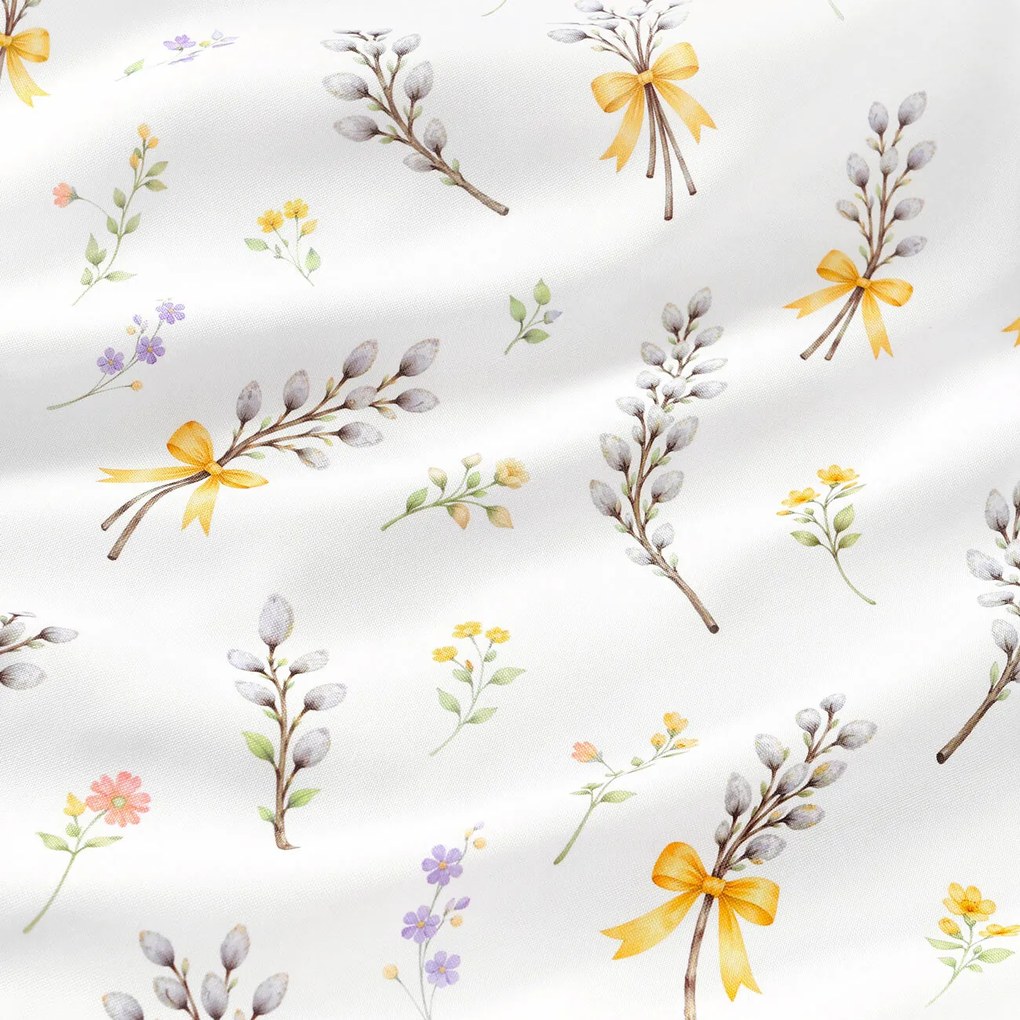 Goldea tavaszi kör alakú teflonos terítő - barka mintás Ø 150 cm