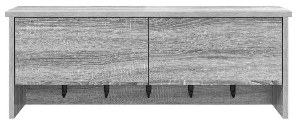 Fali Kabáthorog polcokkal Szürke sonoma 80 x 20 x 30 cm Faanyag