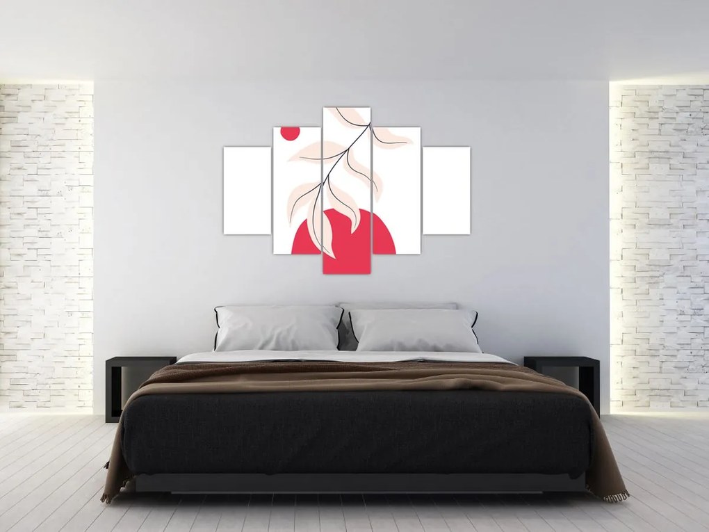 Kép - Rózsaszín virágos absztrakció N⁰2 (150x105 cm)