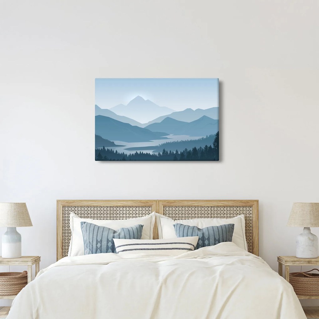 Kép - a hegyek grafikája (90x60 cm)