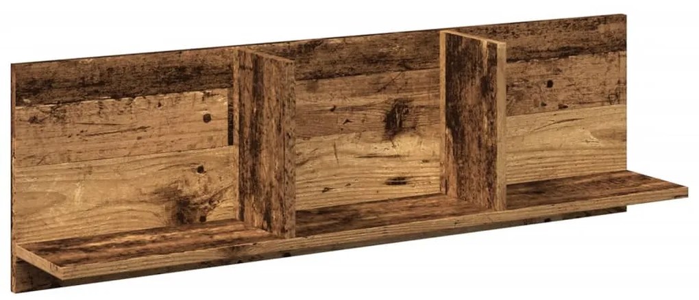 antik fa színű szerelt fa faliszekrény 100 x 16,5 x 30 cm
