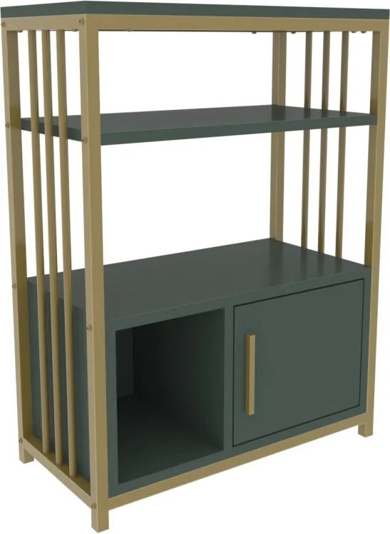 Letos könyvespolc, zöld-arany, 60 cm