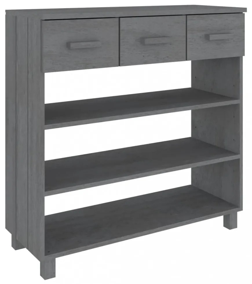 HAMAR sötétszürke tömör fenyőfa tálalóasztal 90 x 35 x 90 cm