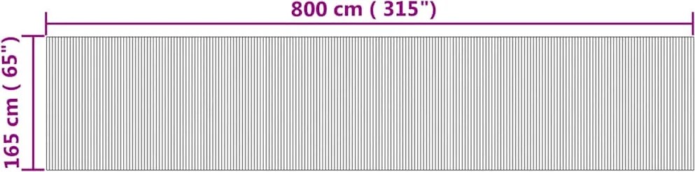Természetes színű bambusz térelválasztó szélessége 800 cm magassága 165 cm