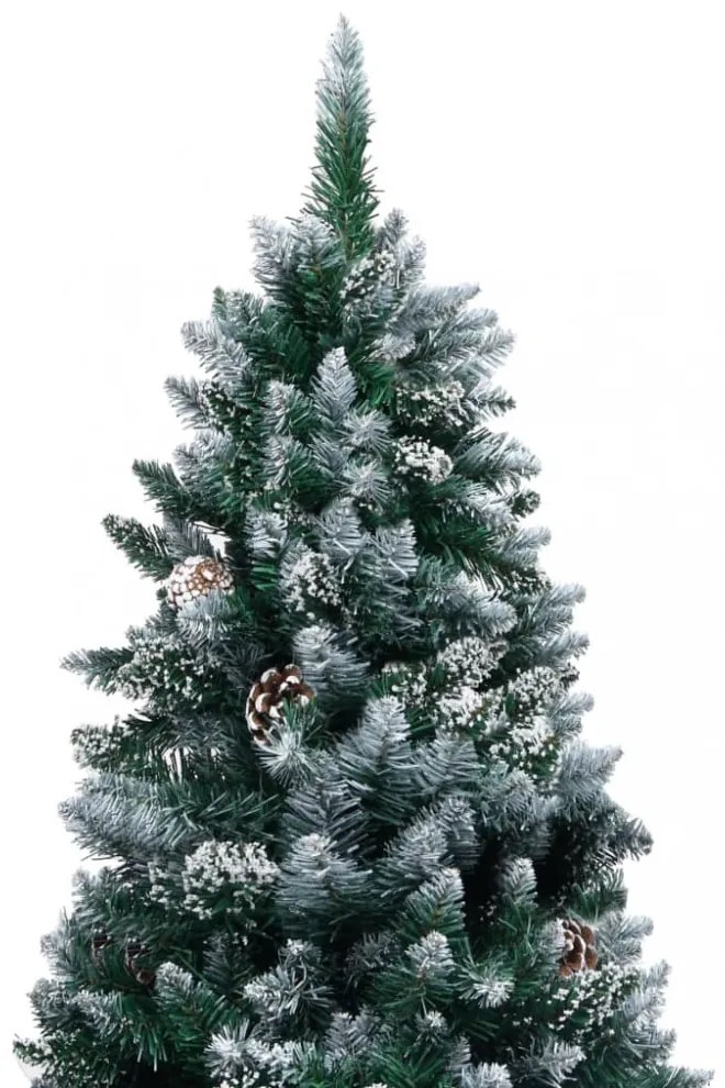 megvilágított műkarácsonyfa gömb szettel és tobozzal 150 cm