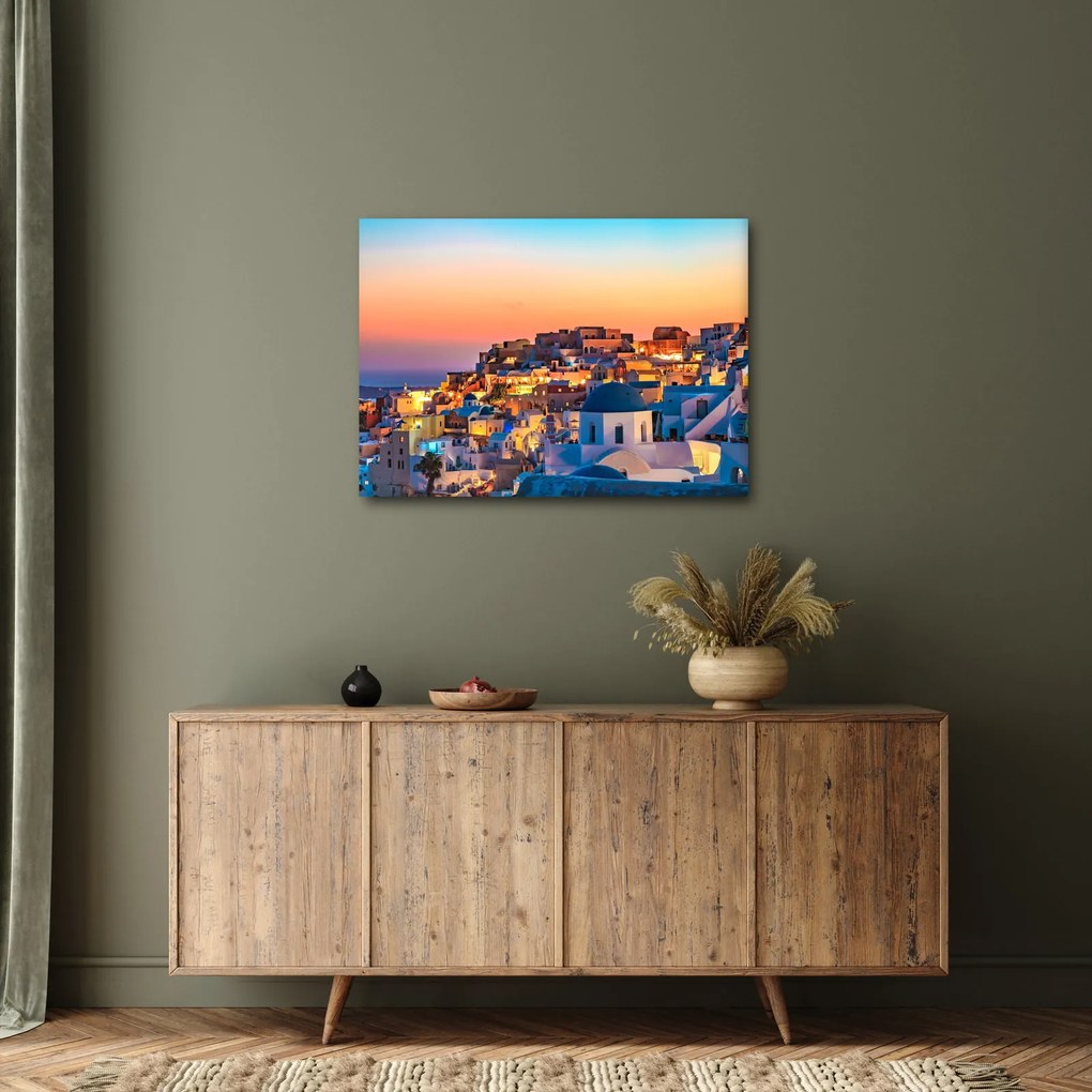 Kép - Santorini alkonyatkor (70x50 cm)