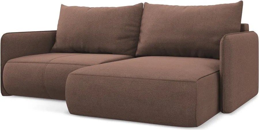 Rózsaszín kinyitható-tárolóhelyes sarokkanapé (jobb oldali) Nanea – Makamii