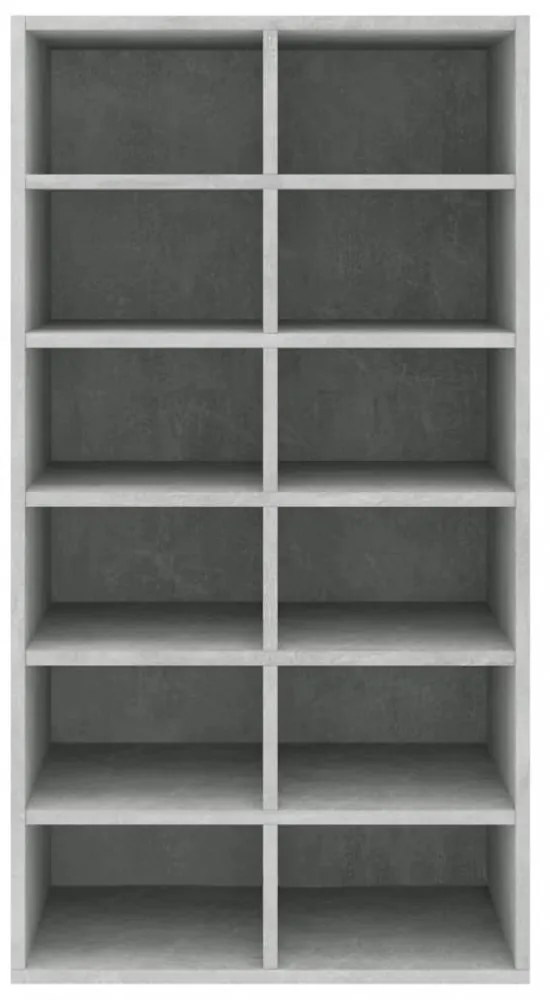 betonszürke szerelt fa cipőtartó 54 x 34 x 100,5 cm