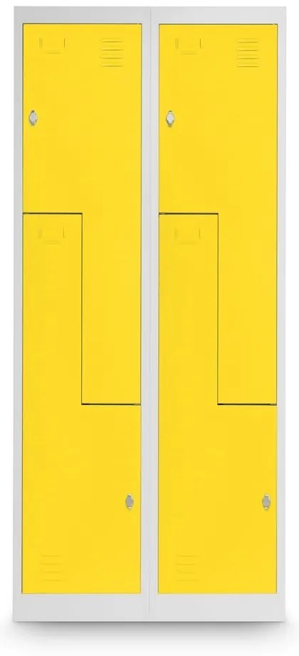 Fém szekrény Z, 80 x 50 x 180 cm, csavaros zár, sárga - RAL 1023