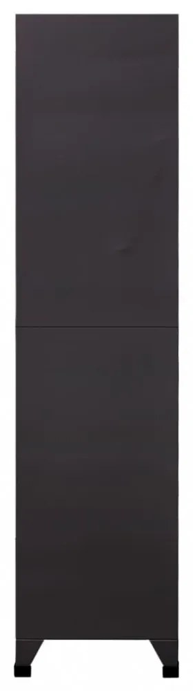 antracitszürke-fehér acél zárható szekrény 90 x 45 x 180 cm