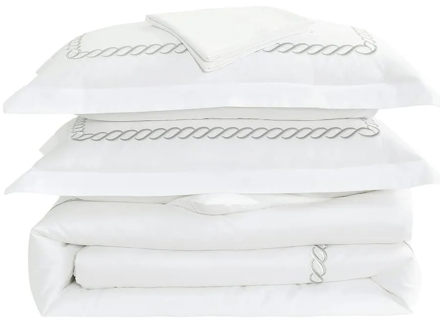 Fehér hatrészes kétszemélyes-hosszabbított pamut-szatén ágyneműhuzat lepedővel 240x220 cm Whispered Serenity – Mila Home Luxury