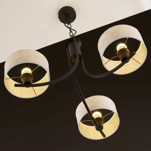 Jupiter 2103 - ARTHUR láncos csillár 3xE27/15W/230V fehér/fekete/márvány dekor