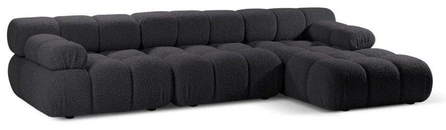 Antracitszürke buklé moduláris sarokkanapé (jobb oldali) Bellis – Micadoni Home