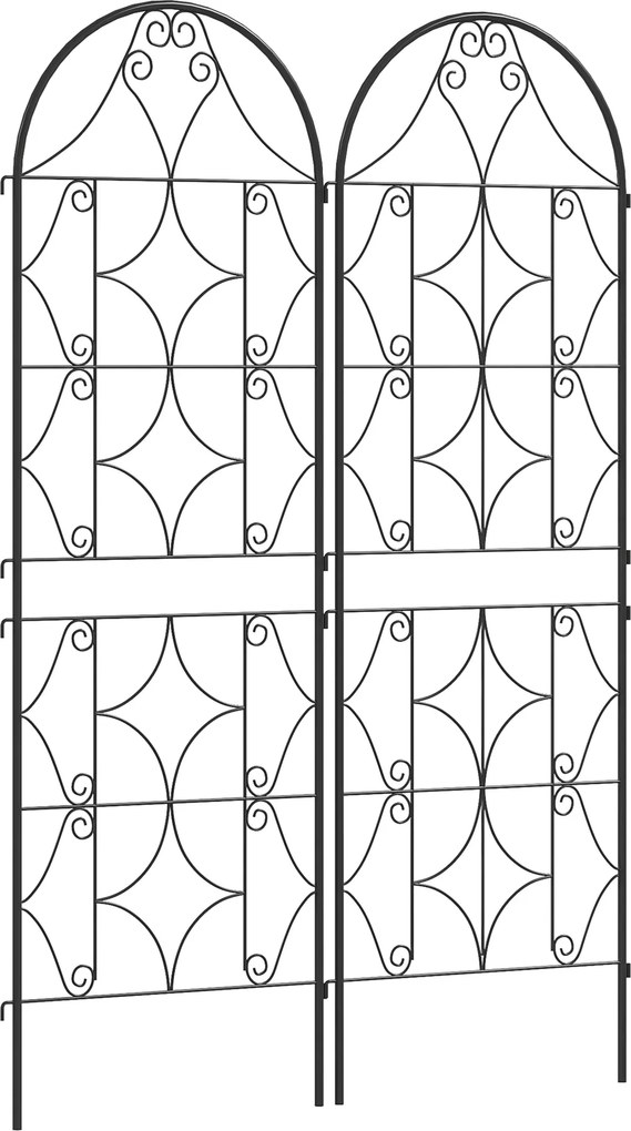 Outsunny Fém Rács 2 Darabos Csomag Beépíthető Rozsdaálló Rács Mászó Növényekhez 50x150 cm-es Kerti Rács Szobanövényekhez Paradicsomok Zöldségek Virágo