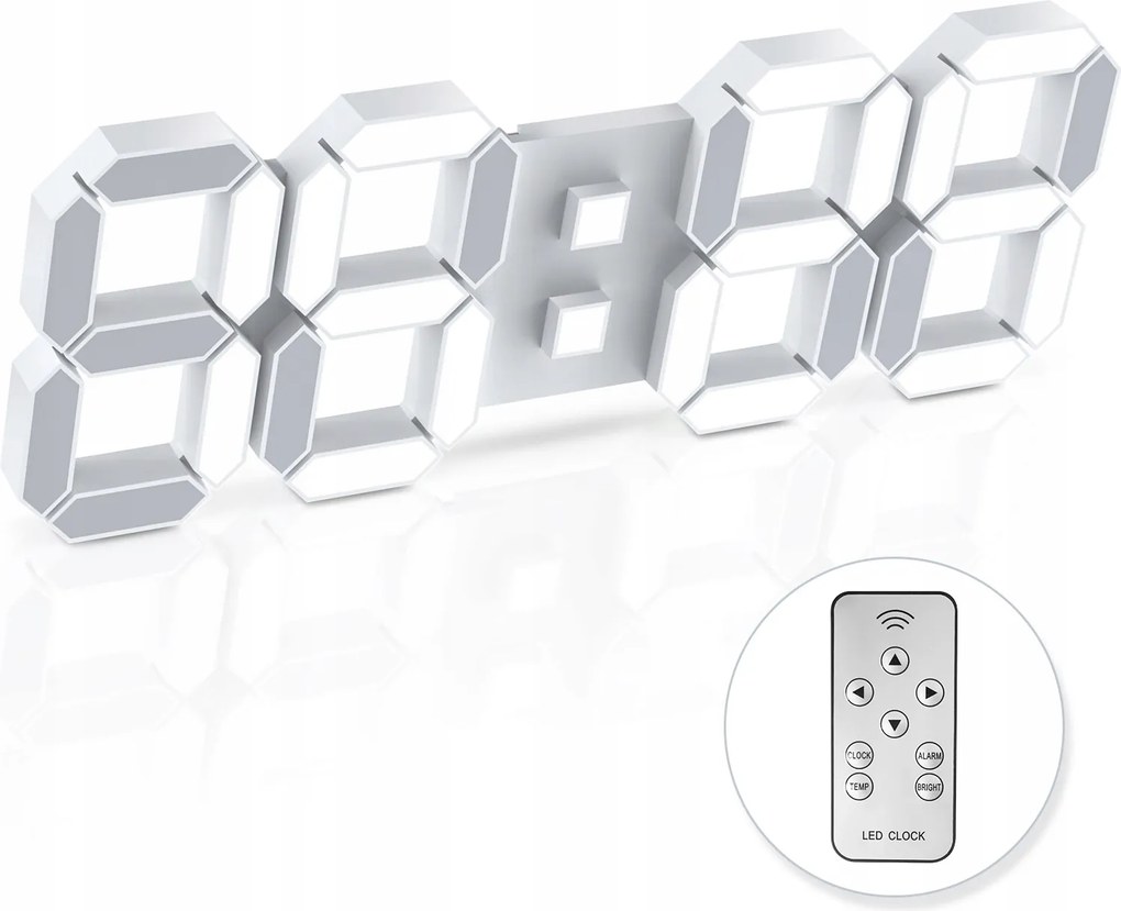 Nagy elektronikus óra Rgb Led távirányítóval ébresztőóra hőmérő időzítő vezérelt