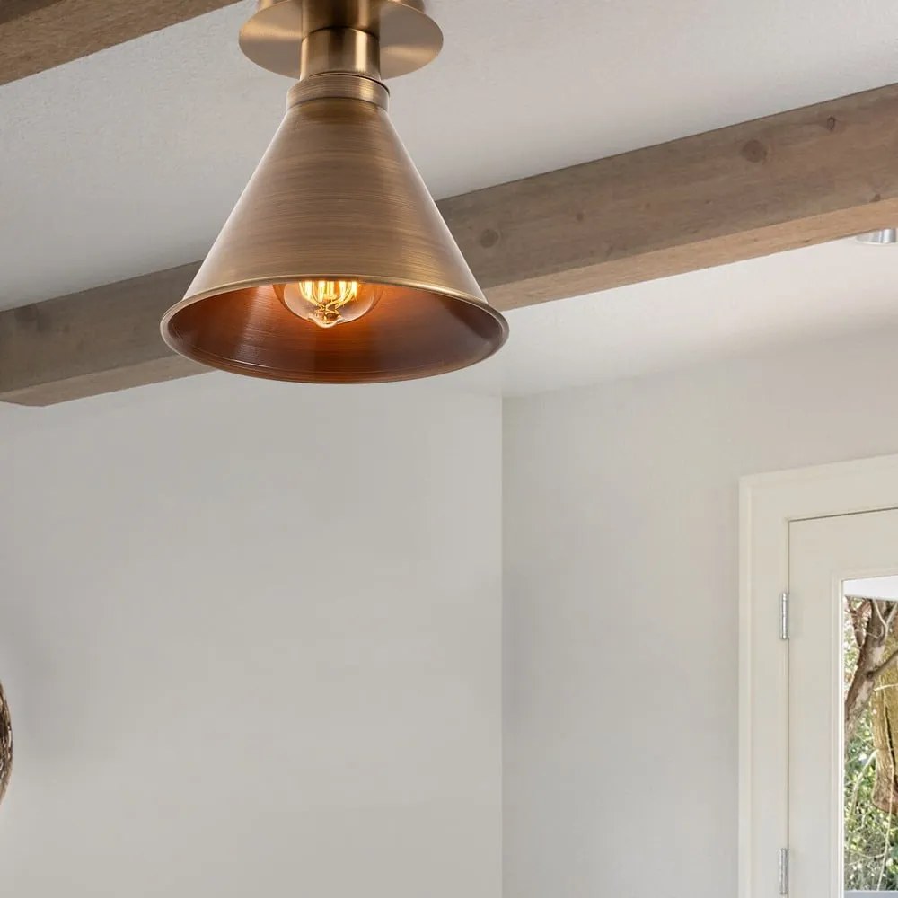 Bronzszínű mennyezeti lámpa fém búrával ø 20 cm Berceste – Opviq lights