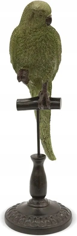 Papagáj figura Zöld Fekete Állvány Dekoráció Otthon Nappali Ajándék