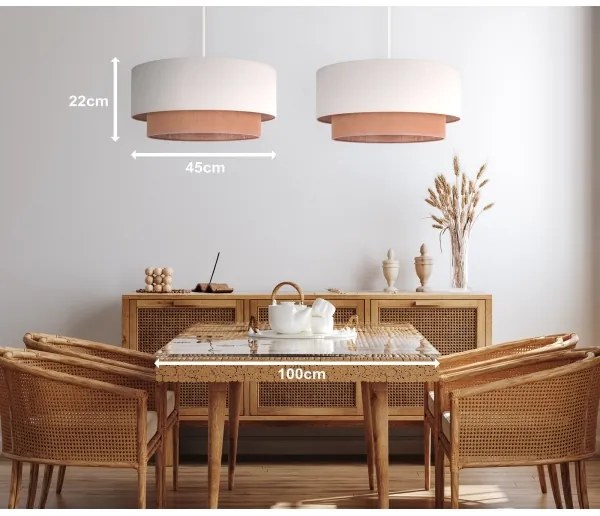 Duolla - Csillár zsinóron BOHO 2xE27/15W/230V bézs/barna