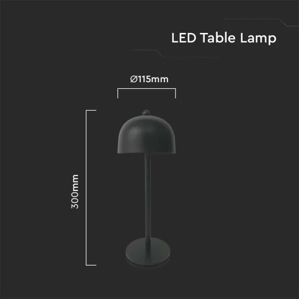 LED Dimmelhető tölthető asztali lámpa LED/1W/5V 3000-6000K 1800 mAh fekete