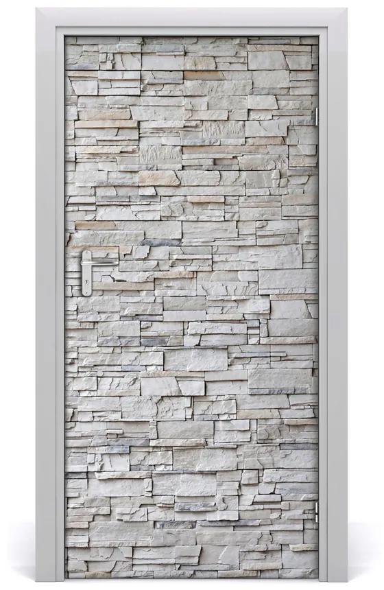 Ajtóposzter öntapadós kő fal 75x205 cm