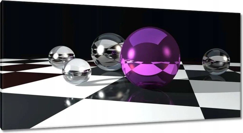 Vászonkép 115x55 Lila gömb a rácson