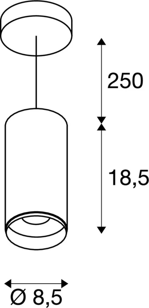 SLV 1004246 NUMINOS PD PHASE M Hengeres Függesztett Lámpa Fehér, Fekete LED IP20