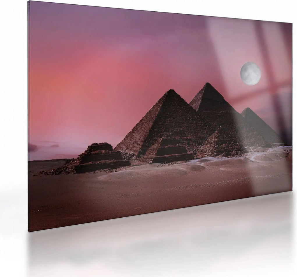Kép - Piramisok giza, Egyiptom (üvegen) (70x50 cm)