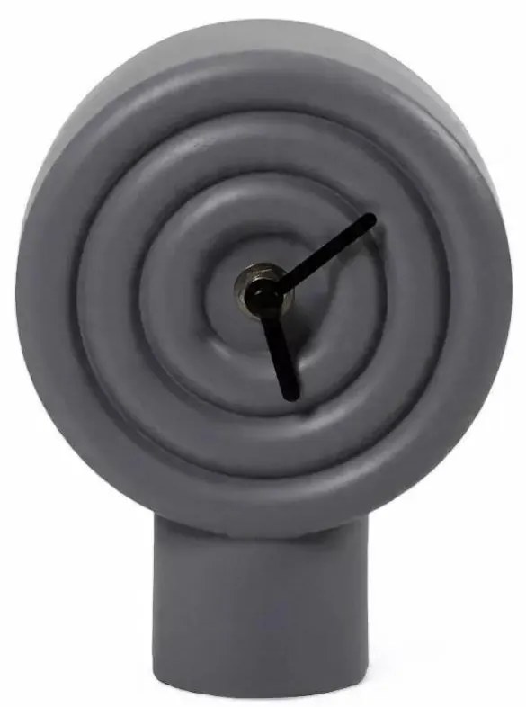 Kerámia asztali óra, 16 cm, 1xAA, szürke