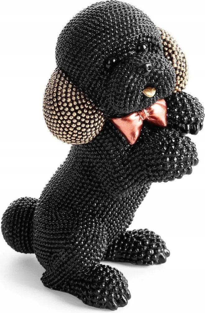 Poliészter műgyanta kutya figura 10 x 7 x 15 cm fekete