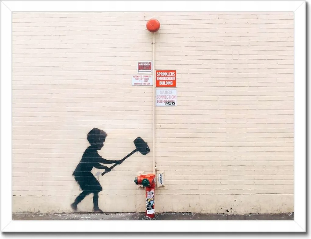 Poszterek keretben 40x30 Banksy Hydrant Graffiti