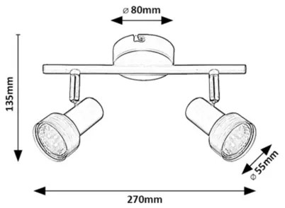 Rabalux 73012 - KONRAD mennyezeti spotlámpa 2xGU10/50W/230V