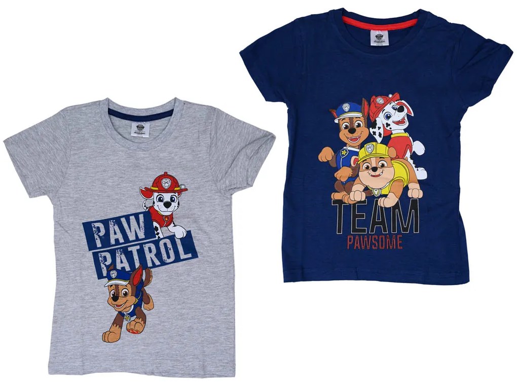 Gyermek póló 2 db PAW PATROL kék/szürke - különböző méretekben Méret: 122 - 128
