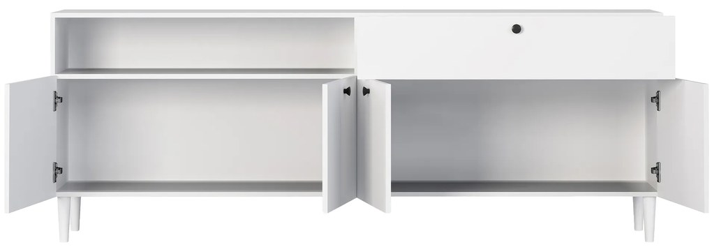 Komód szekrényekkel és fiókkal DULLUM 200x75cm, fehér