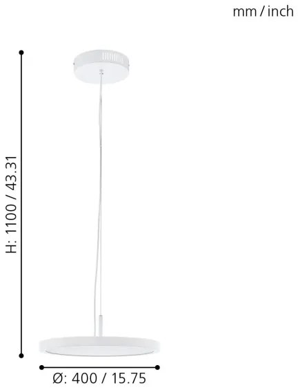 Eglo 33675 - LED RGBW Dimmelhető csillár zsinóron CERIGNOLA-C LED/21W/230V + távirányító