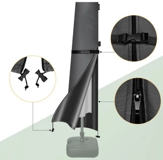 Kingsleeve® Napernyő védőhuzat 3,3 m - antracit