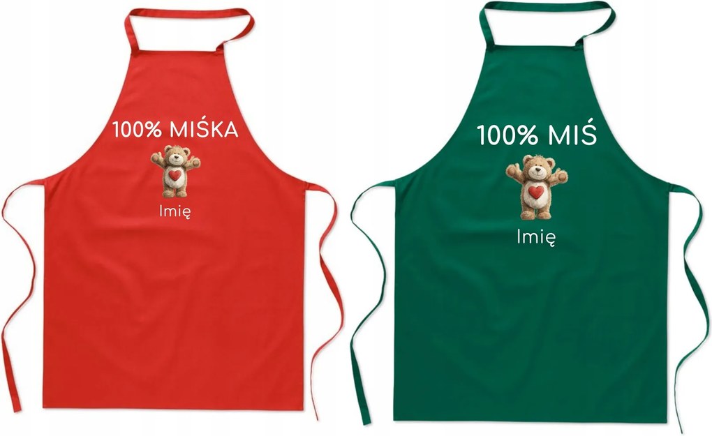 Konyhai kötény Ajándék Pároknak 100% Maci 100% Maci a nevetek