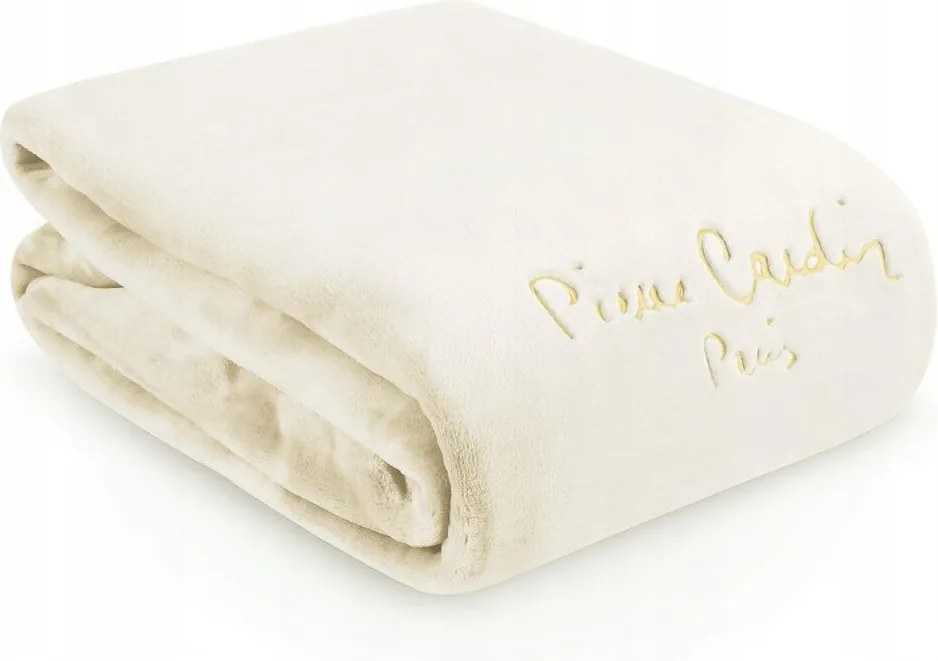 Pierre Cardin takaró 220 x 240 cm krémszínű meleg puha ágytakaró kanapé vastag
