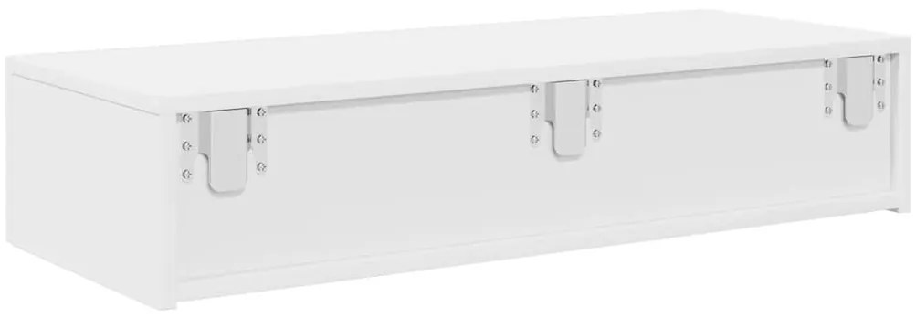 Falipolc fiókokkal fehér 80x33x17 cm műszaki fa