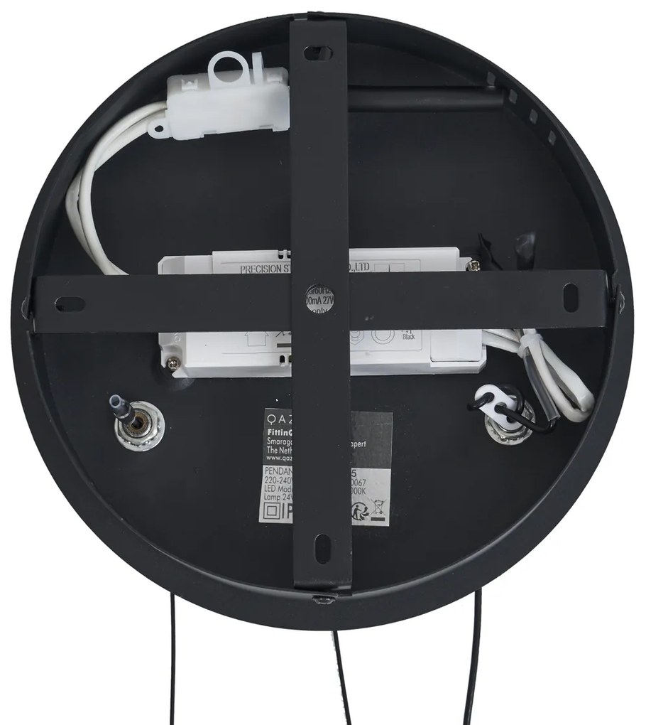 Modern függőlámpa fekete 59cm LED-del, 3 lépésben dimmelhető - Anello csillár