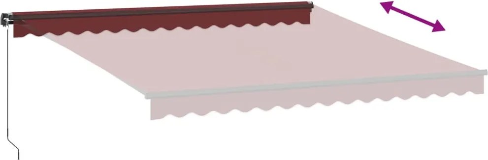 Burgundi vörös kézzel kihúzható napellenző 400 x 350 cm